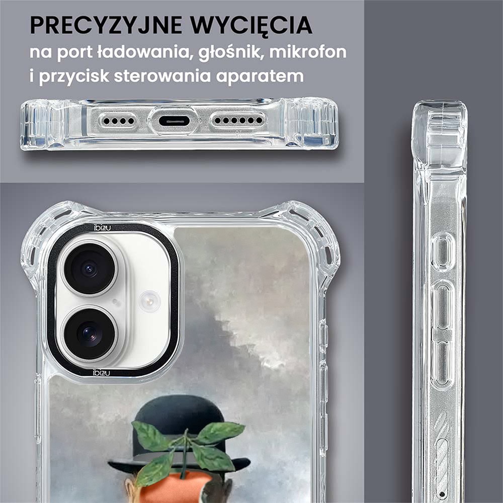 Etui do iPhone 16, Ibizu DropGuard Ultra z MagSafe, Rene Magritte, syn człowieczy