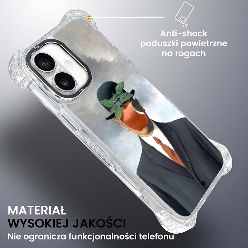 Etui do iPhone 16, Ibizu DropGuard Ultra z MagSafe, Rene Magritte, syn człowieczy
