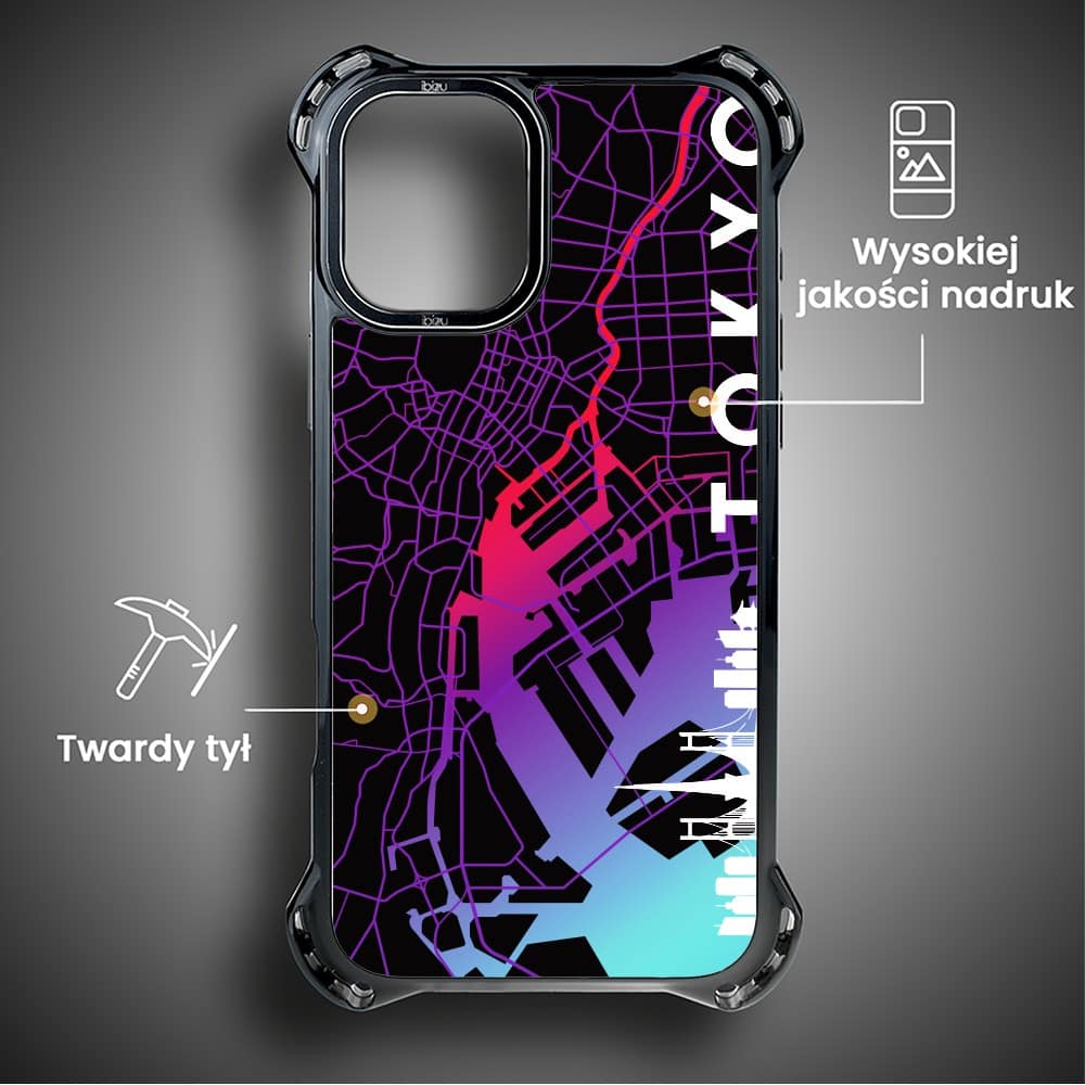 Etui do iPhone 16, Ibizu DropGuard Ultra z MagSafe, Mapy Świata, Tokyo