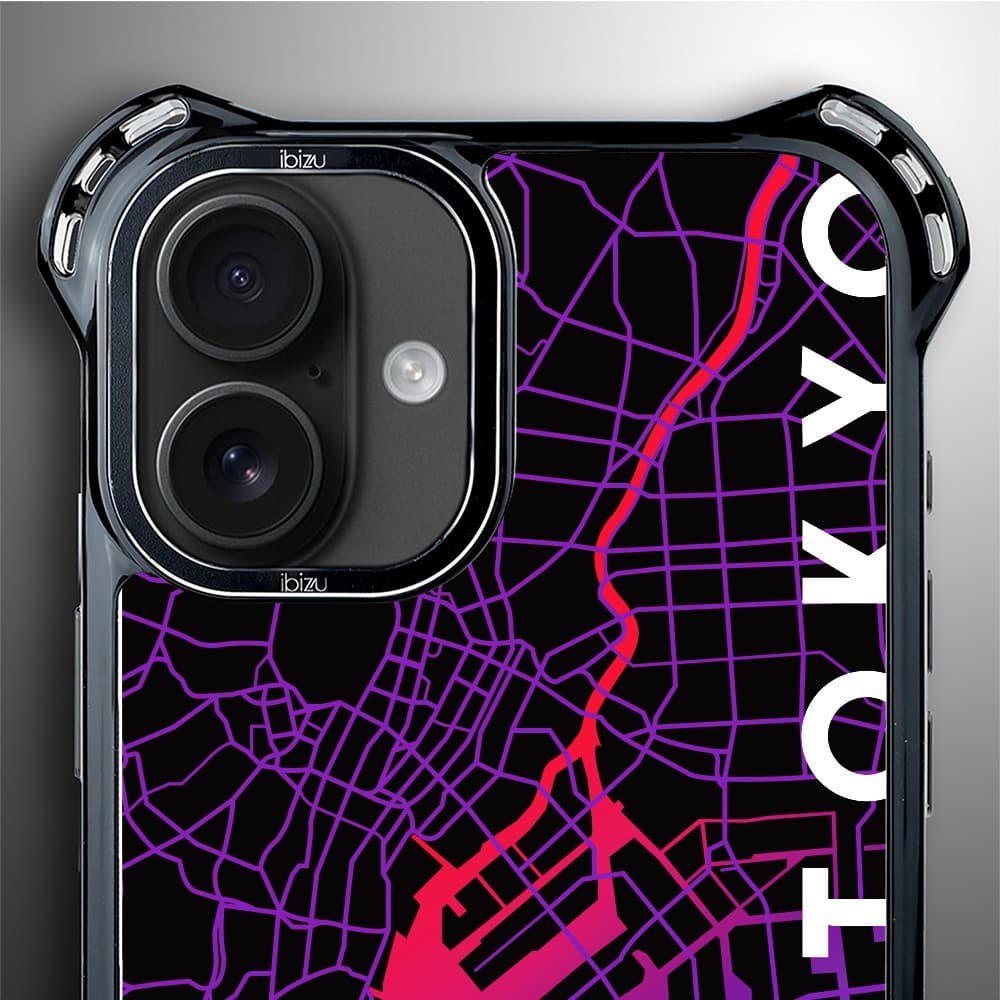 Etui do iPhone 16, Ibizu DropGuard Ultra z MagSafe, Mapy Świata, Tokyo