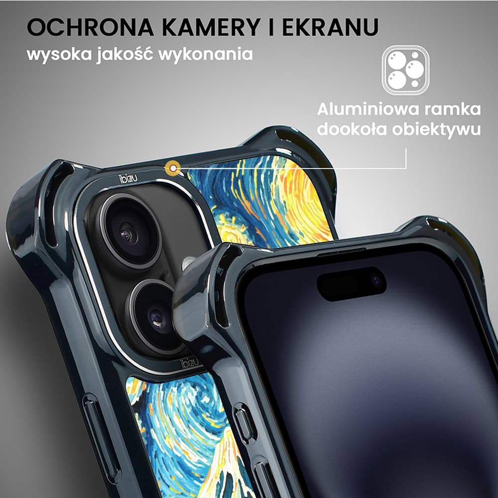 Etui do iPhone 16, Ibizu DropGuard Ultra z MagSafe, Van Gogh, gwieździsta noc