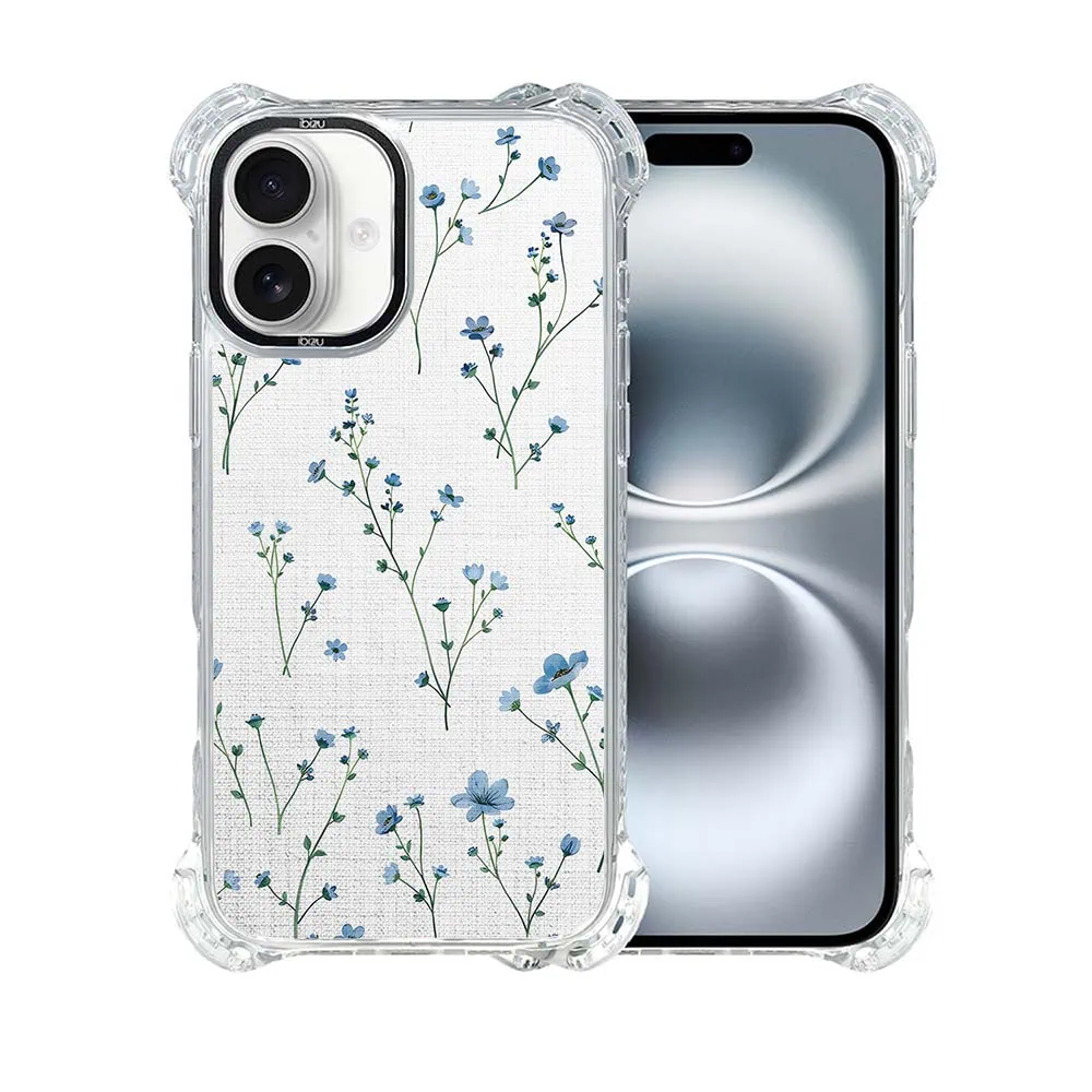 Etui do iPhone 16, Ibizu DropGuard Ultra z MagSafe, Pastel Bloom, Niebieski sen
