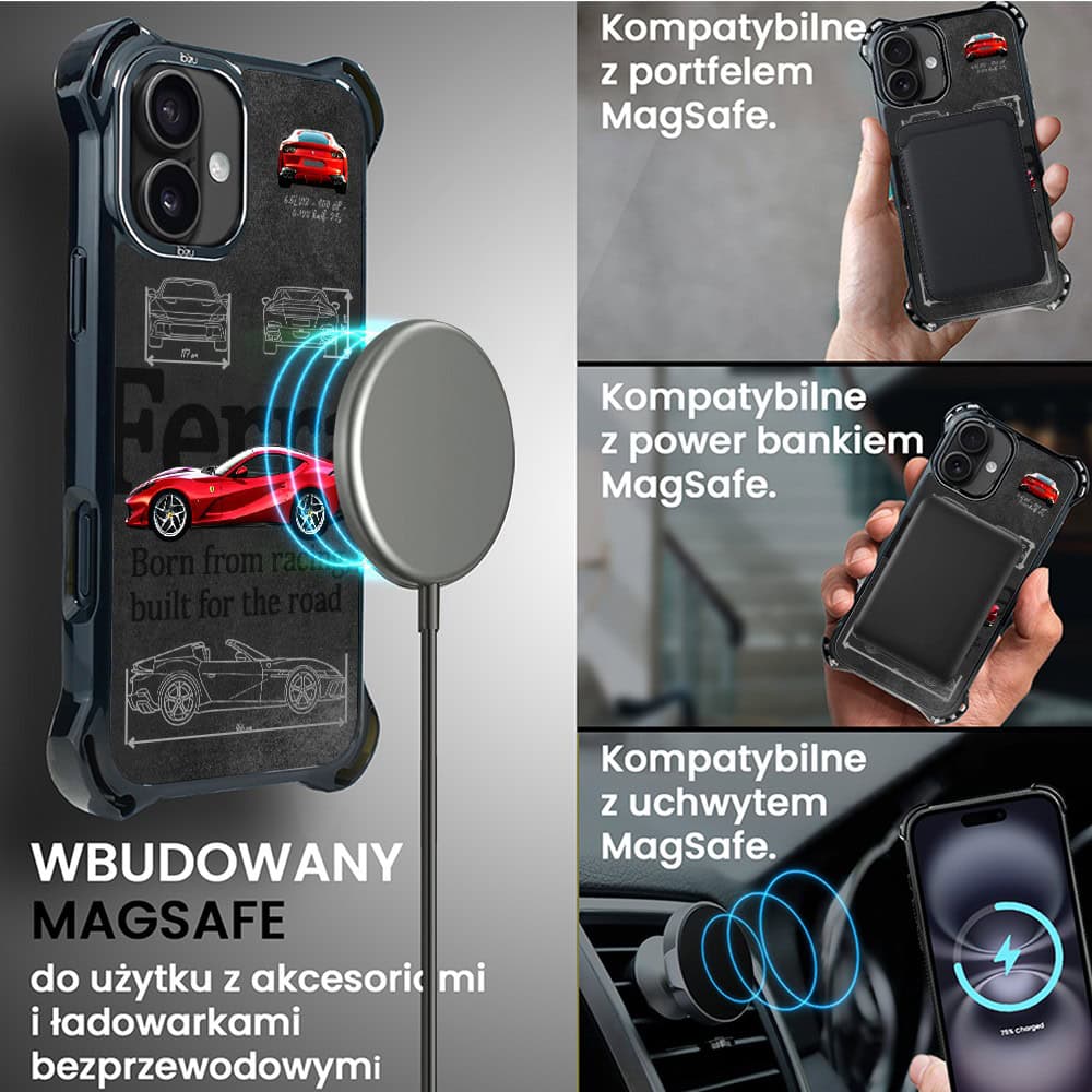 Etui do iPhone 16, Ibizu DropGuard Ultra z MagSafe, TechDrive, 812 Superfast