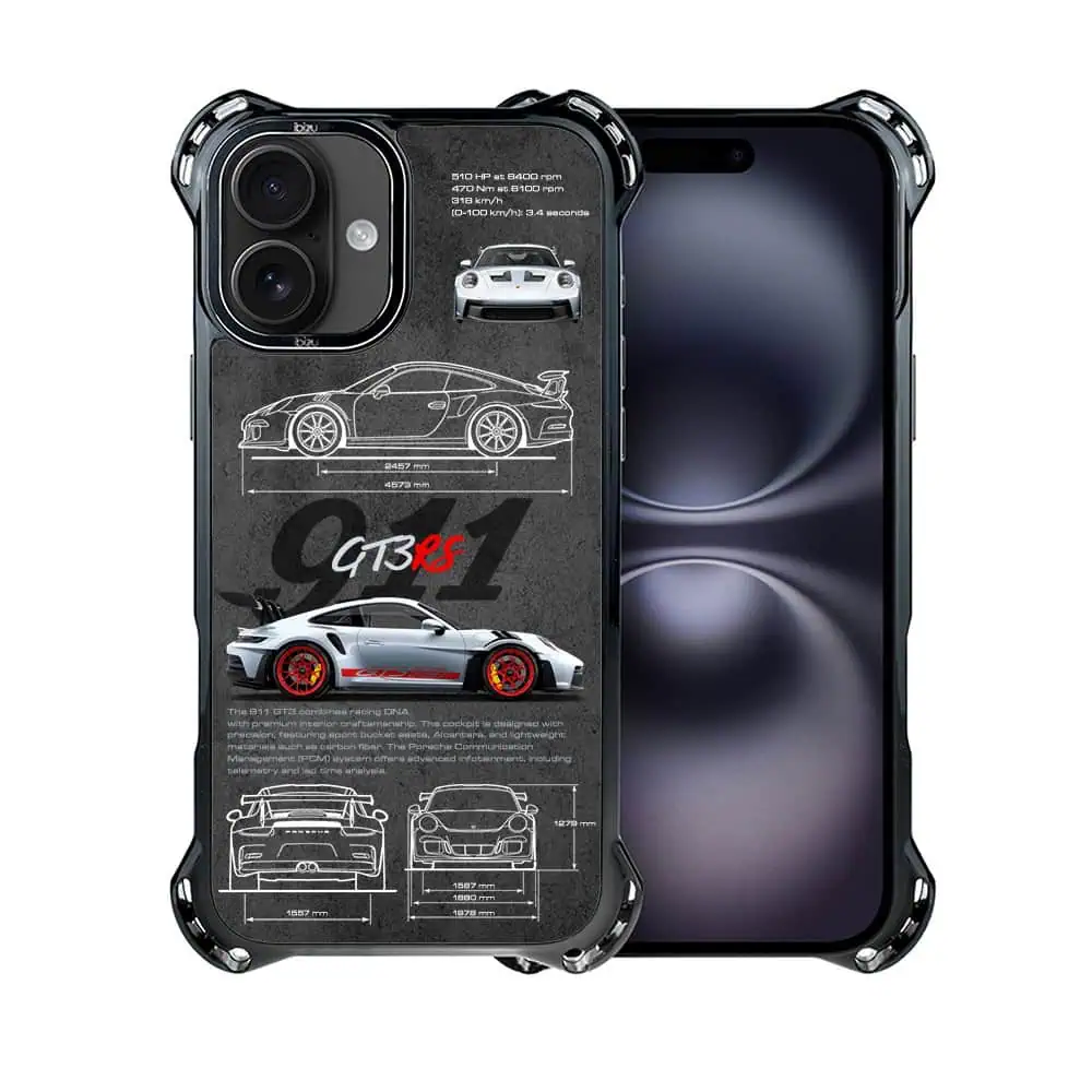 Etui do iPhone 16 Plus, Ibizu DropGuard Ultra z MagSafe, TechDrive, 911 GT3 RS