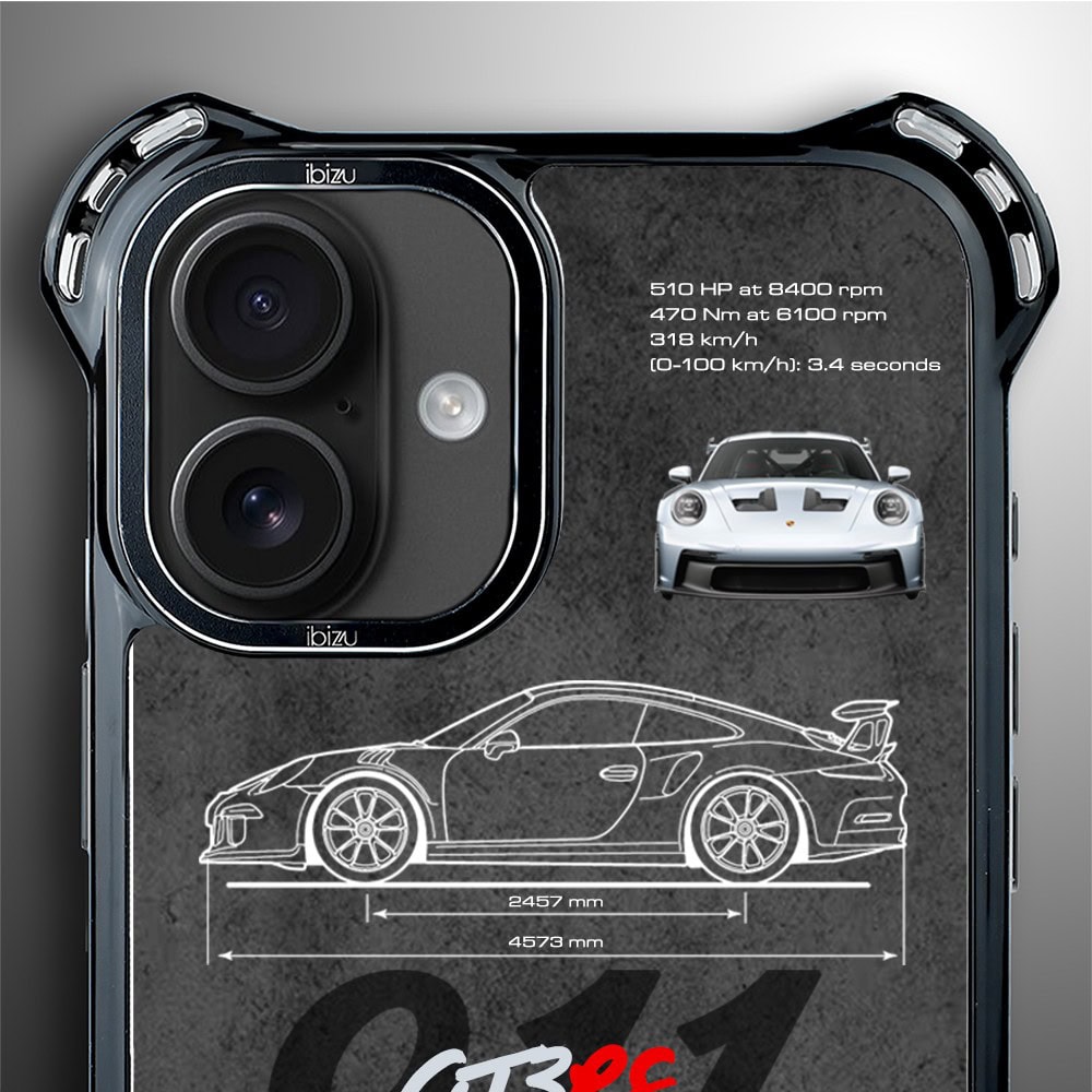 Etui do iPhone 16 Plus, Ibizu DropGuard Ultra z MagSafe, TechDrive, 911 GT3 RS