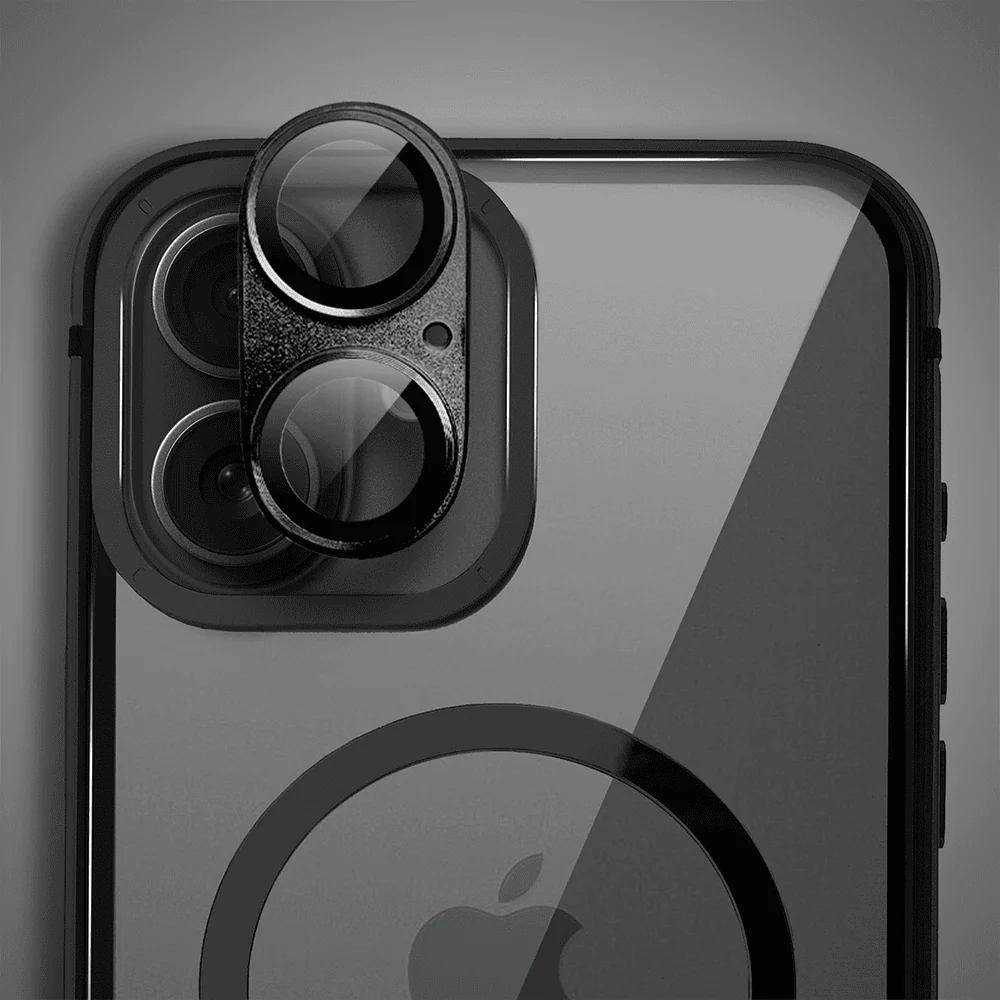 Etui do iPhone 16 Ibizu Elite Skin z MagSafe, krystalicznie czyste z metalową ramką, czarne