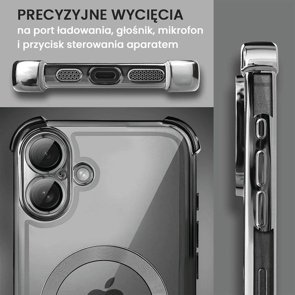 Etui do iPhone 16 MagSafe Luxury Anti-Shock Lens Protect, czarne