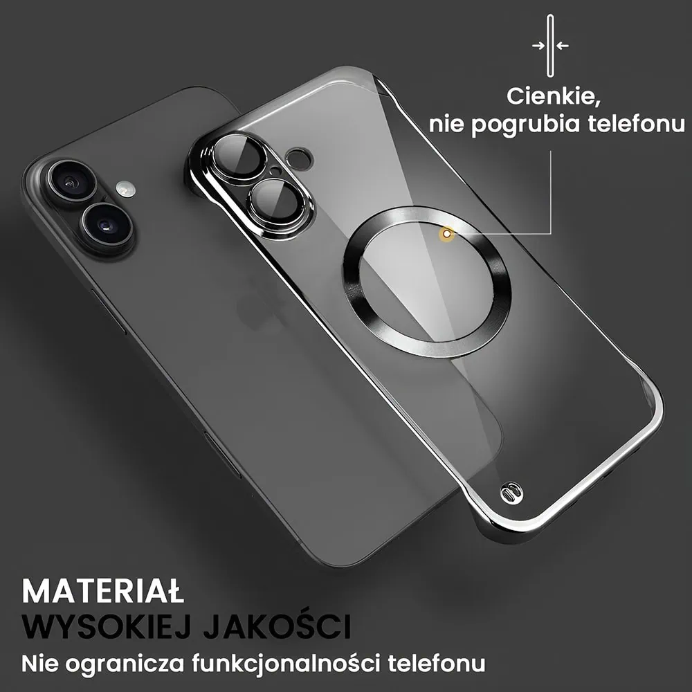 Etui do iPhone 16 MagSafe Luxury Protect Lite, hybrydowa ochrona kamery, czarne