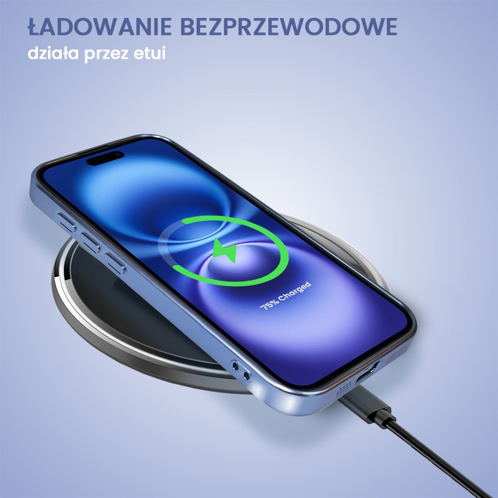 Etui do iPhone 16 MagSafe Luxury Protect przeźroczyste, hybrydowa ochrona kamery, niebieskie