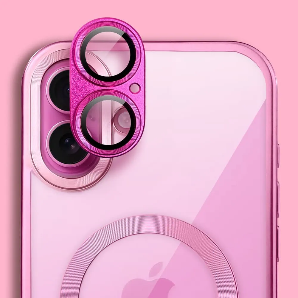 Etui do iPhone 16 MagSafe Luxury Titanium Finish, przeźroczyste, różowe