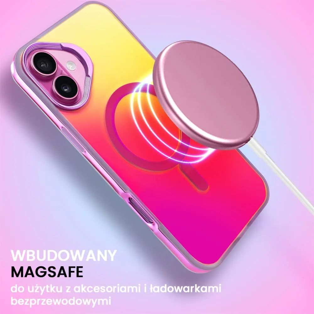 Etui do iPhone 16 MagSafe Miami Vibe, głęboki mieniący się kolor, gorący różowy (OUTLET)