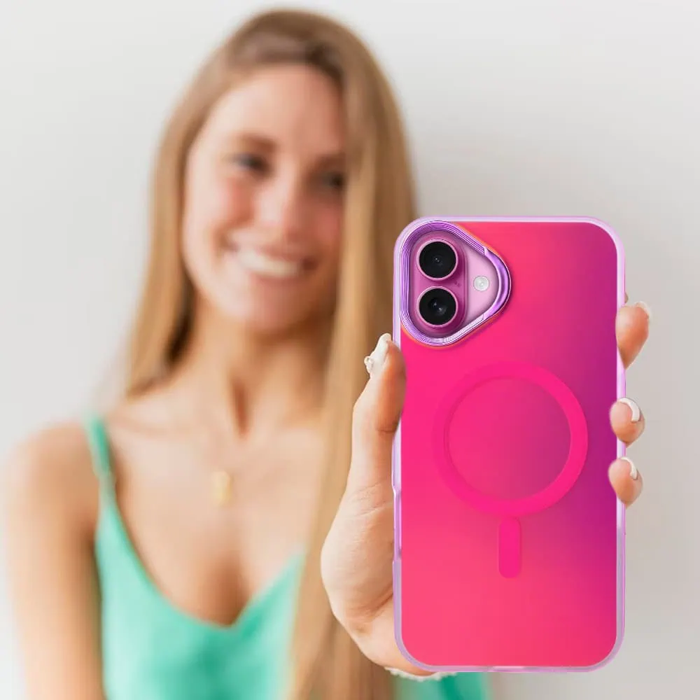 Etui do iPhone 16 MagSafe Miami Vibe, głęboki mieniący się kolor, gorący różowy (OUTLET)