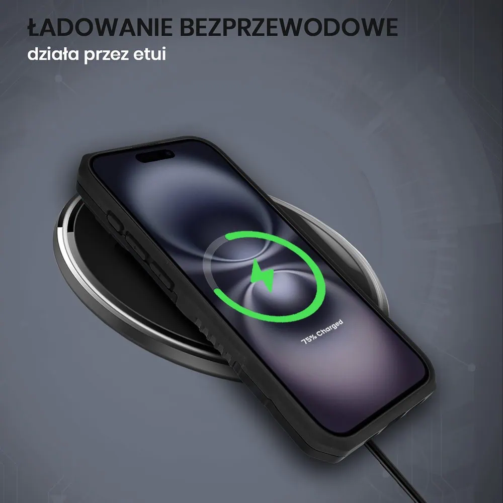 Etui do iPhone 16 Plus MagSafe Slide Camera Stand pancerne, osłona kamery z podstawką, czarne