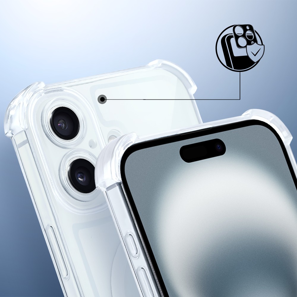 Etui do iPhone 16 Plus Magsafe Luxury Anti-Shock Lens Protect, przeźroczyste