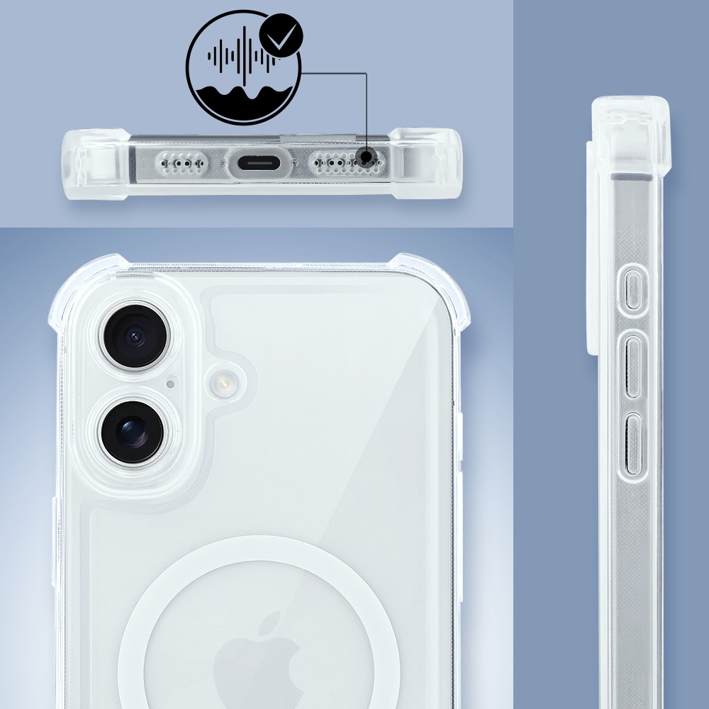 Etui do iPhone 16 Plus Magsafe Luxury Anti-Shock Lens Protect, przeźroczyste