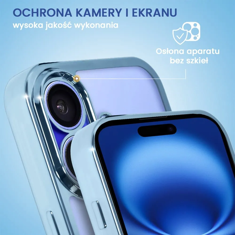 Etui do iPhone 16 Magsafe Slim Crossbody, jak torebka, niebieskie (OUTLET)