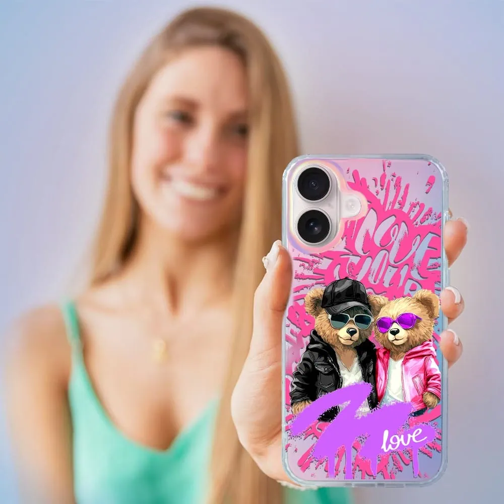 Etui do iPhone 16 Bear With Me, Couple in Love, zakochana para, zmieniające kolor