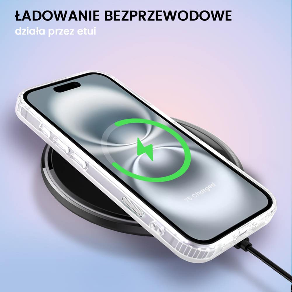 Etui do iPhone 16 Plus Bear With Me, Love Mood, miś i serduszka, zmieniające kolor