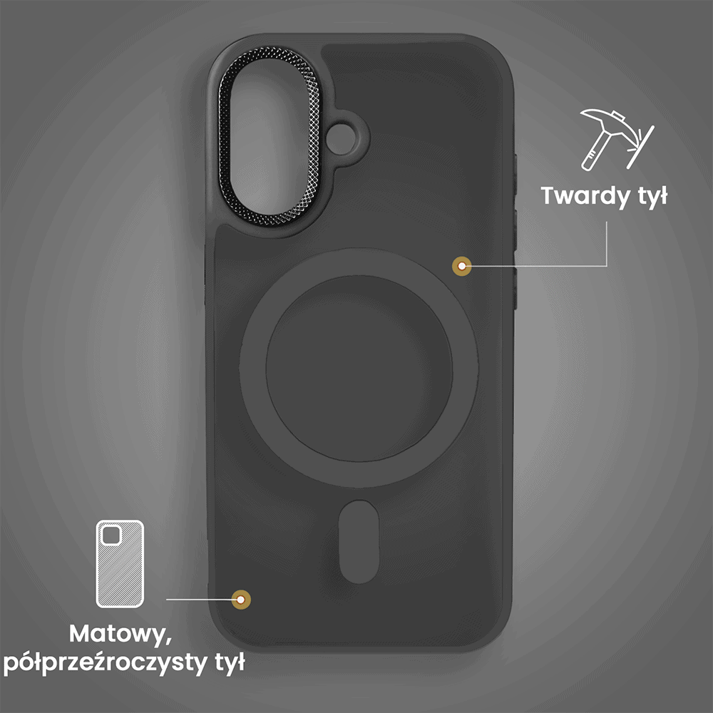 Etui do iPhone 16 Color Flush Frame z MagSafe, czarne