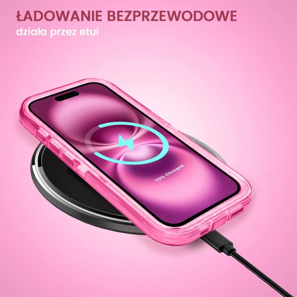 Etui do iPhone 16 Crystal Armor Magsafe, Anti-Drop pancerne 3w1, ametyst