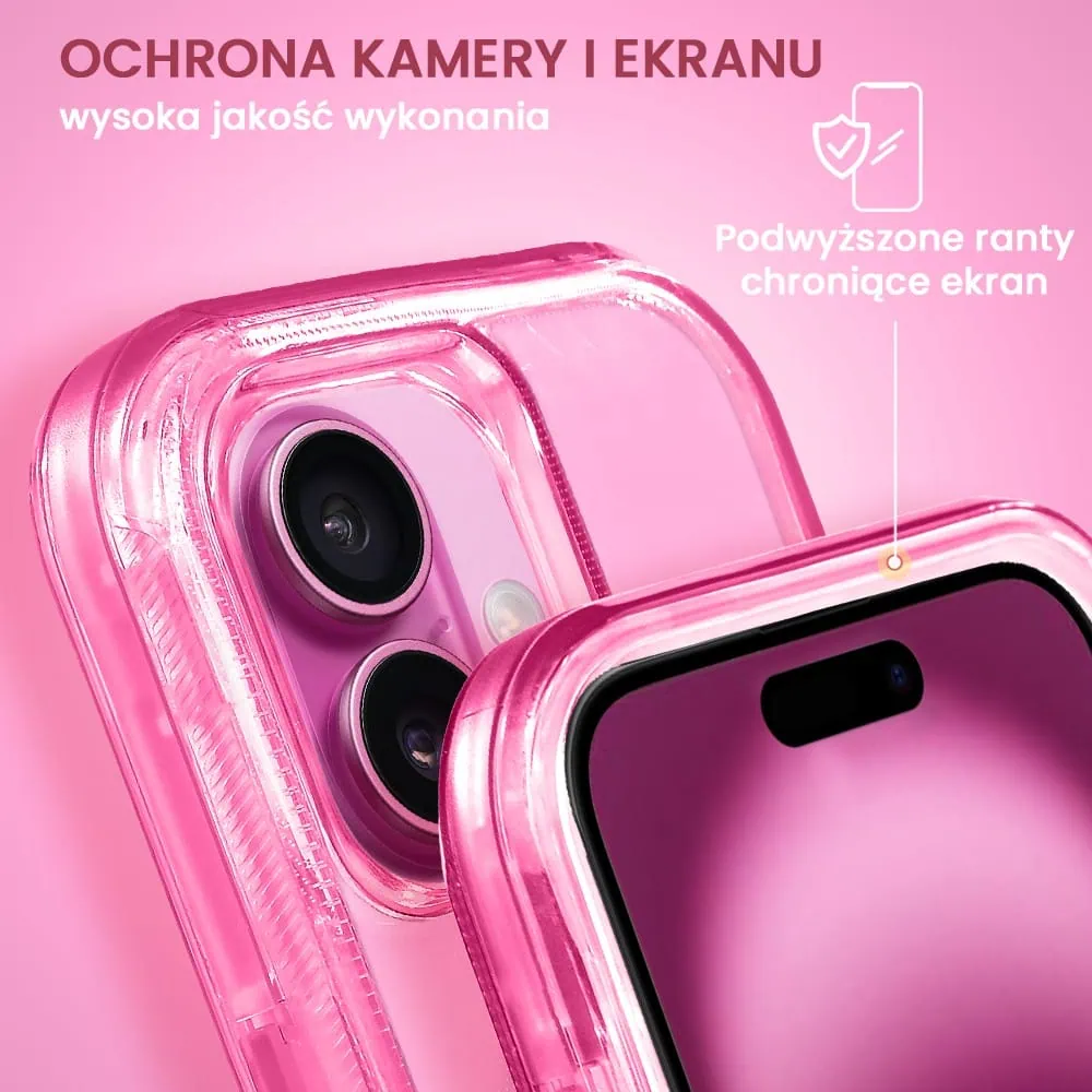 Etui do iPhone 16 Crystal Armor Magsafe, Anti-Drop pancerne 3w1, ametyst