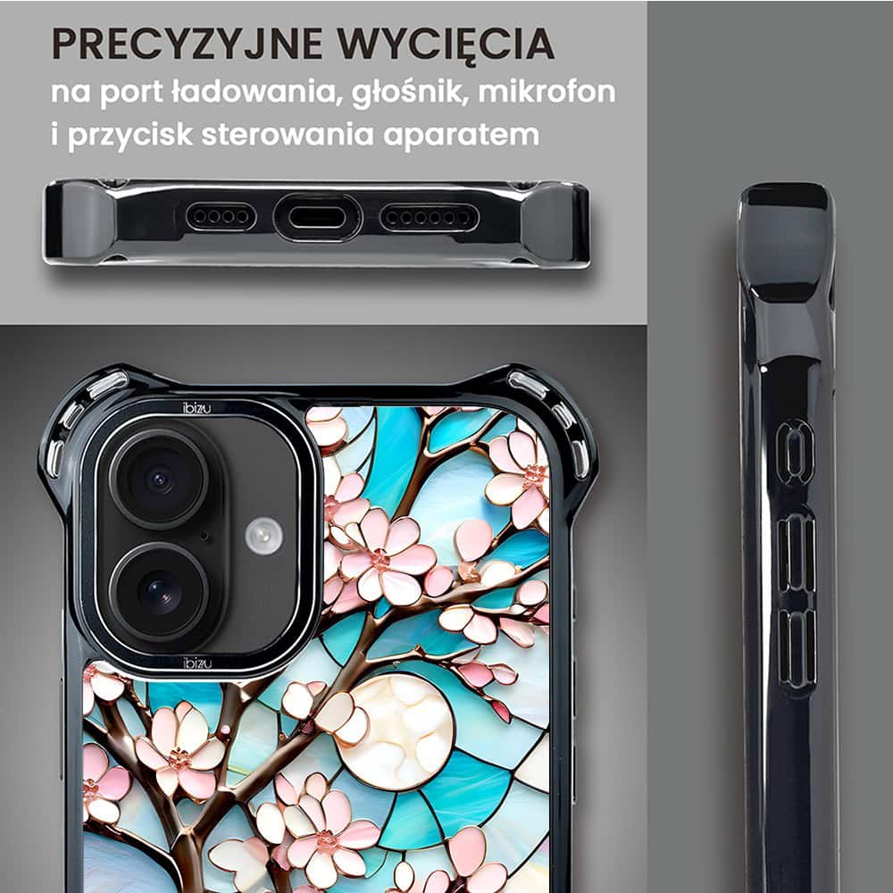 Etui do iPhone 16, Ibizu DropGuard Ultra z MagSafe, Barwy Szkła, Księżycowa Wiśnia