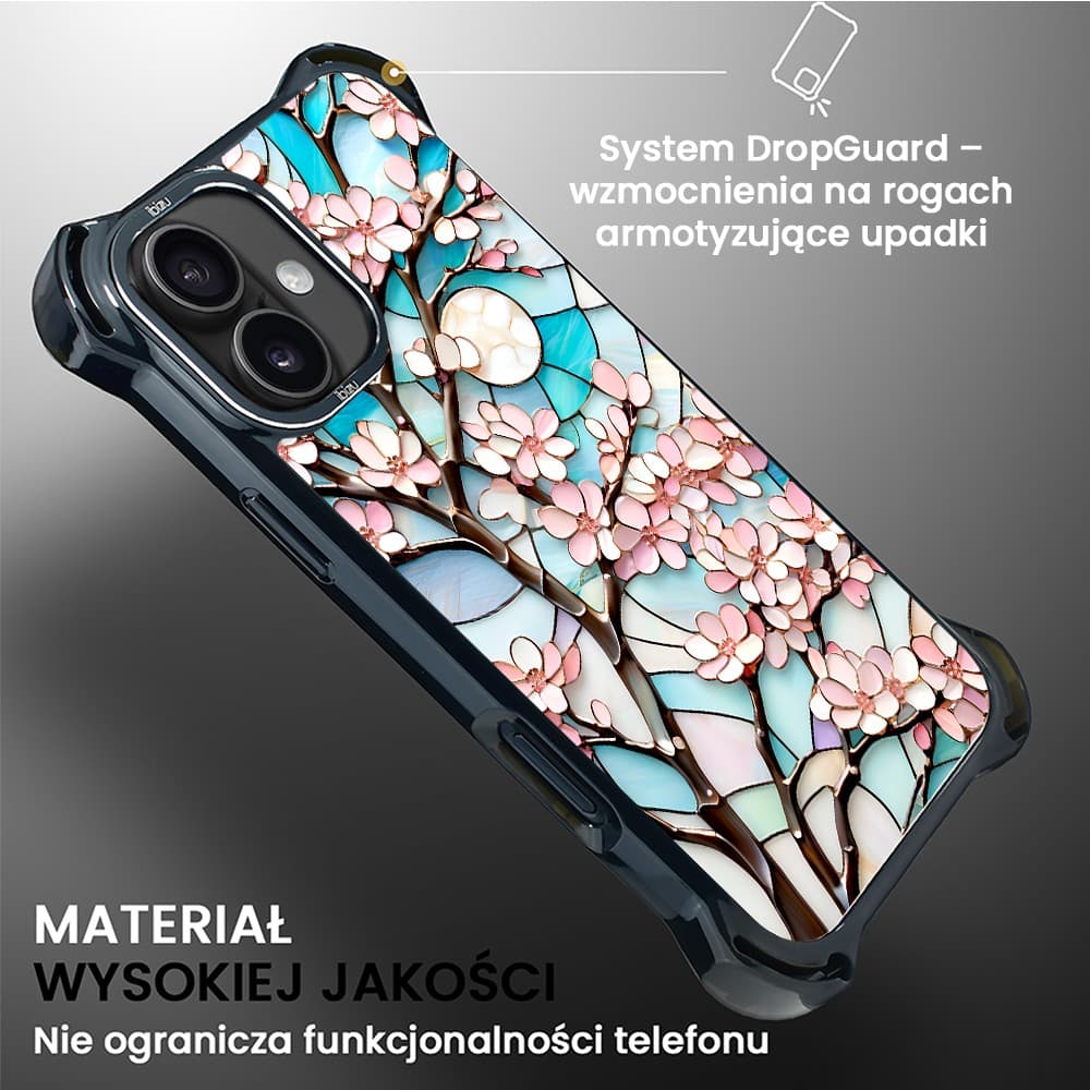 Etui do iPhone 16, Ibizu DropGuard Ultra z MagSafe, Barwy Szkła, Księżycowa Wiśnia