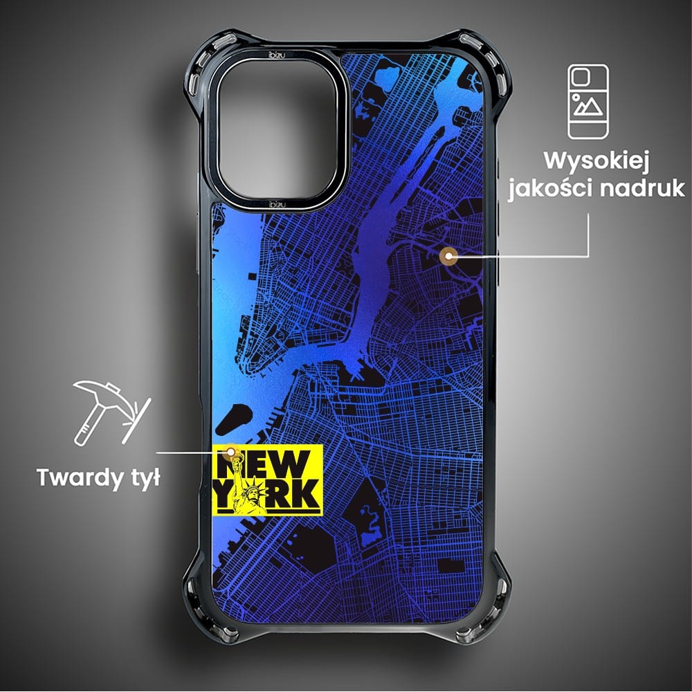Etui do iPhone 16, Ibizu DropGuard Ultra z MagSafe, Mapy Świata, New York