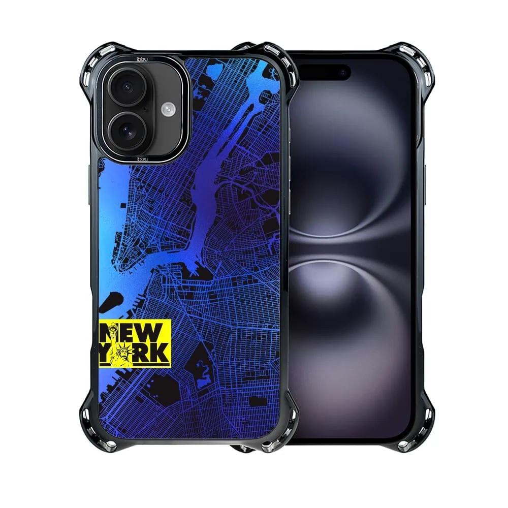 Etui do iPhone 16, Ibizu DropGuard Ultra z MagSafe, Mapy Świata, New York