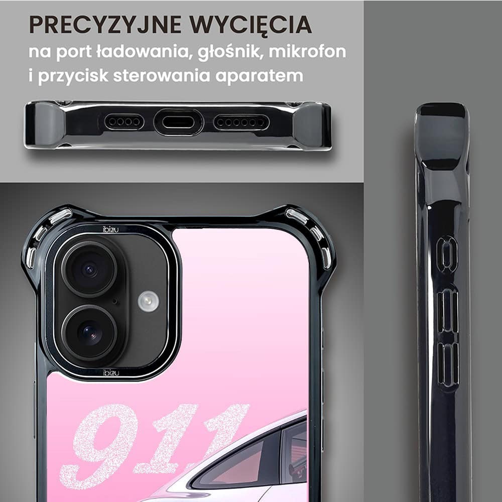 Etui do iPhone 16, Ibizu DropGuard Ultra z MagSafe, TechDrive, 911 różowe