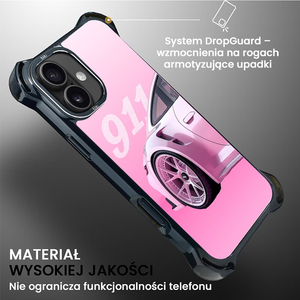 Etui do iPhone 16, Ibizu DropGuard Ultra z MagSafe, TechDrive, 911 różowe