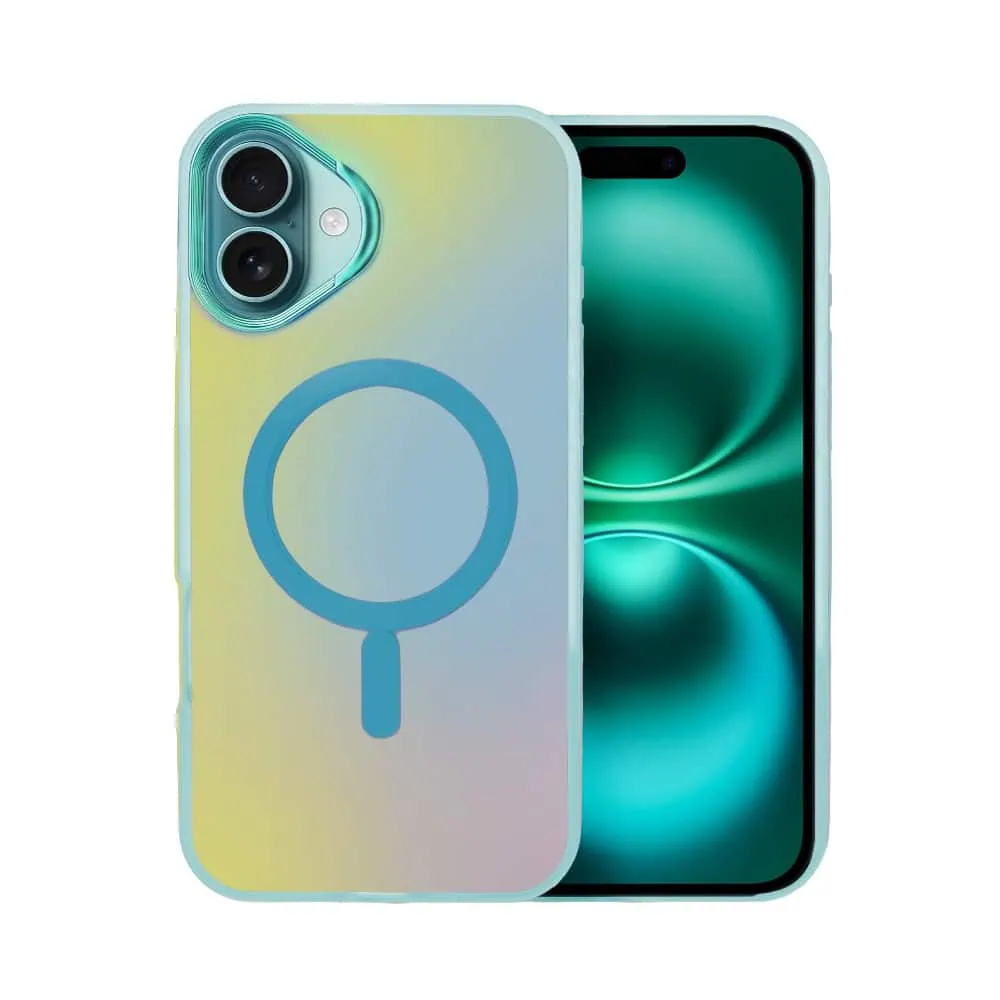 Etui do iPhone 16 MagSafe Miami Vibe, głęboki mieniący się kolor, jasny niebieski