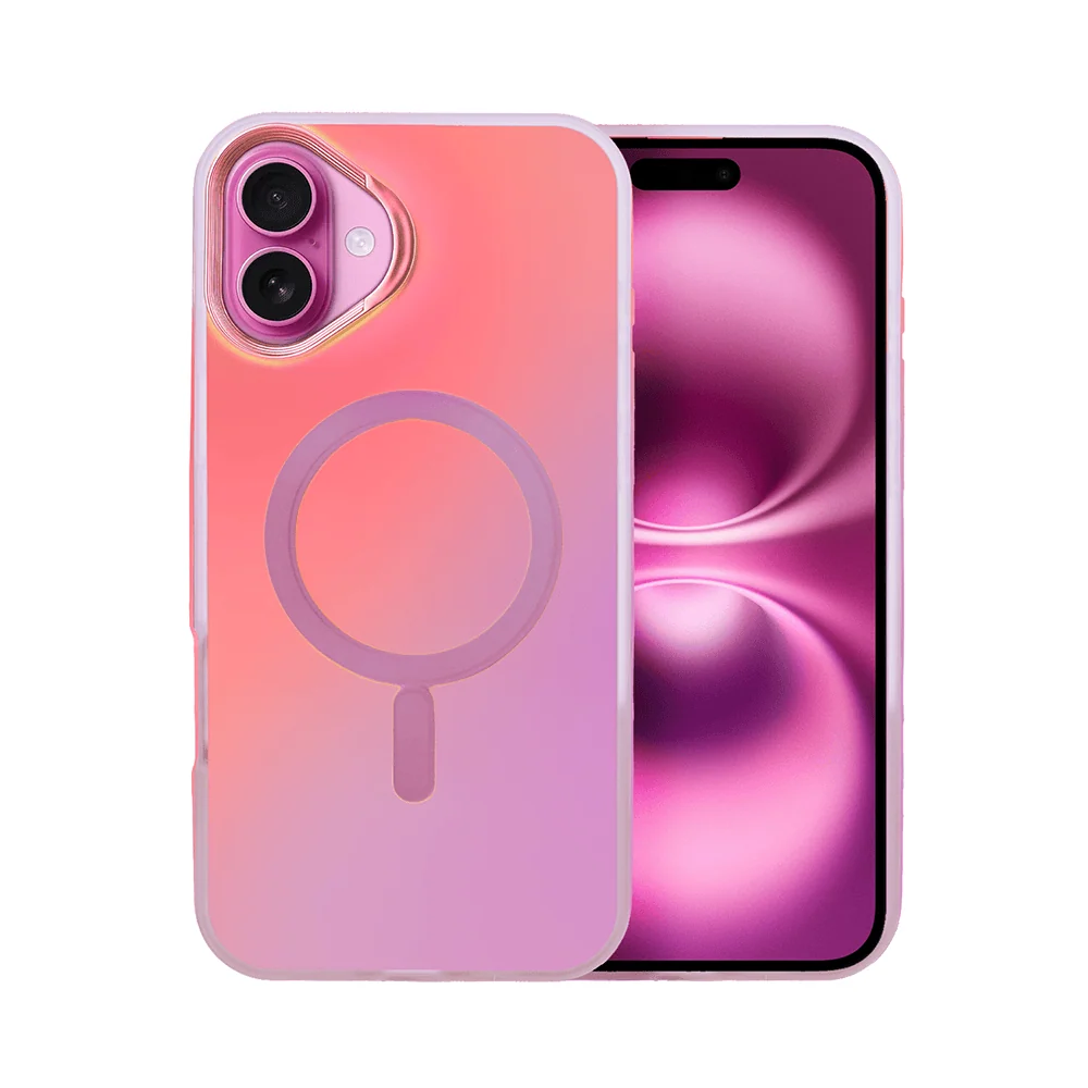 Etui do iPhone 16 Plus MagSafe Miami Vibe, głęboki mieniący się kolor, różowe ombre