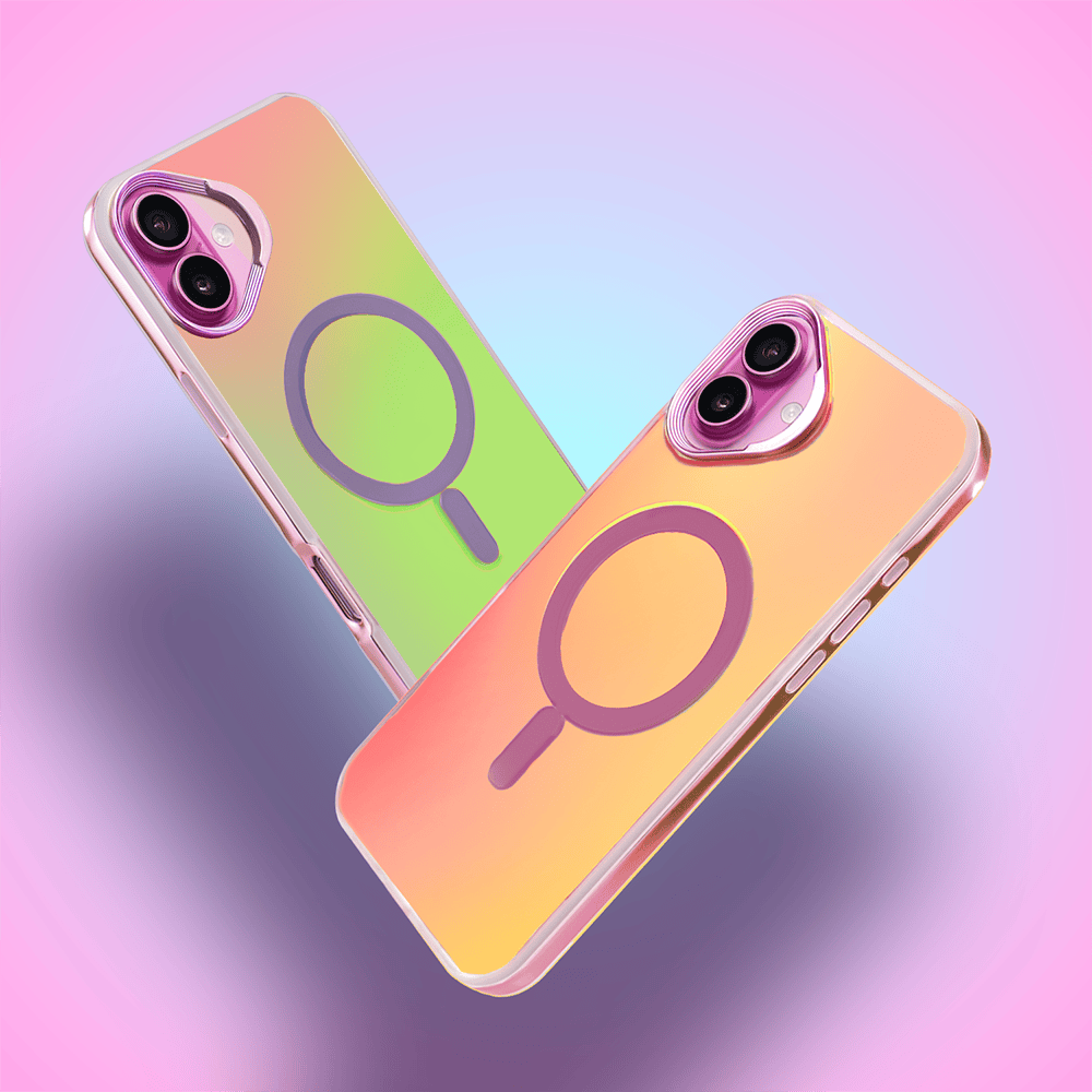Etui do iPhone 16 Plus MagSafe Miami Vibe, głęboki mieniący się kolor, różowe ombre