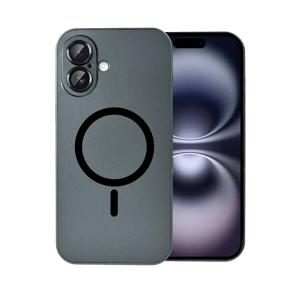 Etui do iPhone 16 Plus Metal Solid Magsafe, pełny tył z metalową ramką i osłoną aparatu, czarne