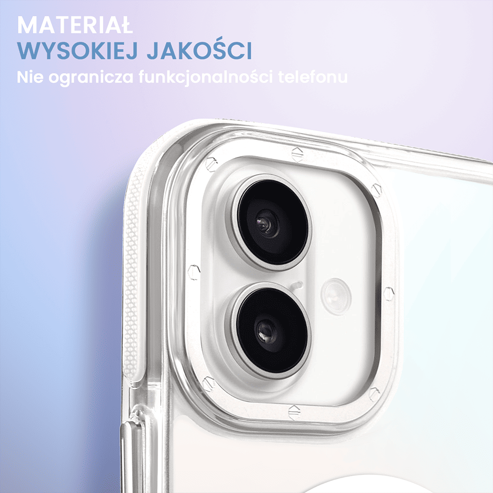 Etui do iPhone 16 Plus Sunrise Fusion Grip z MagSafe, nieślizgające, metalowa osłona, białe