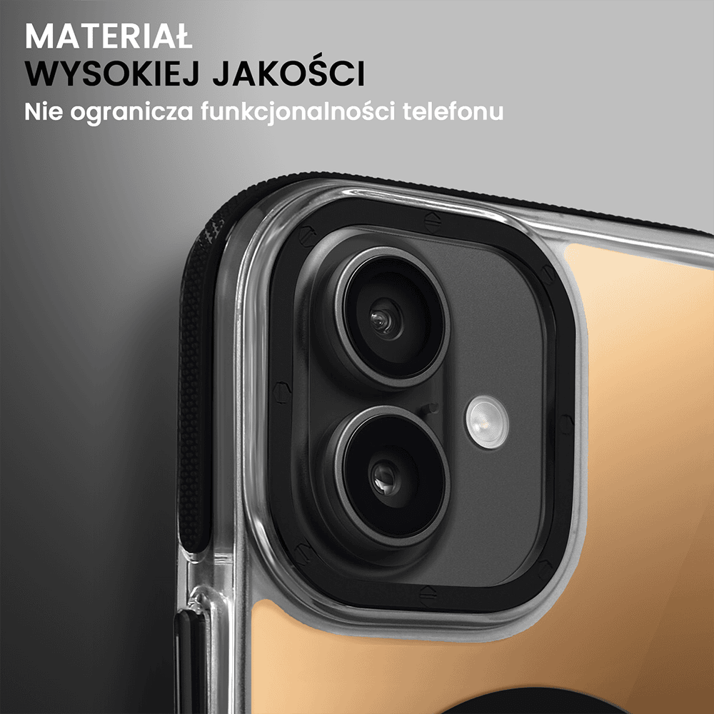 Etui do iPhone 16 Plus Sunrise Fusion Grip z MagSafe, nieślizgające, metalowa osłona, czarne