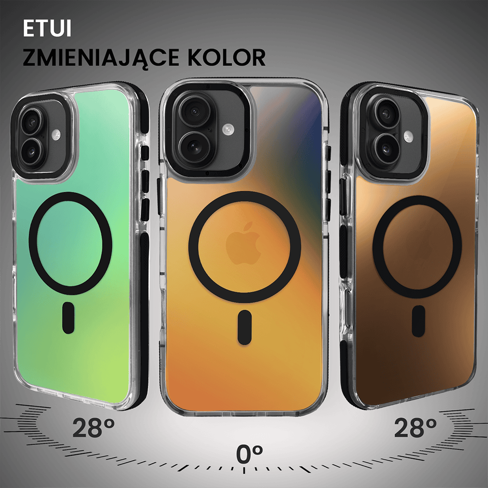 Etui do iPhone 16 Plus Sunrise Fusion Grip z MagSafe, nieślizgające, metalowa osłona, czarne