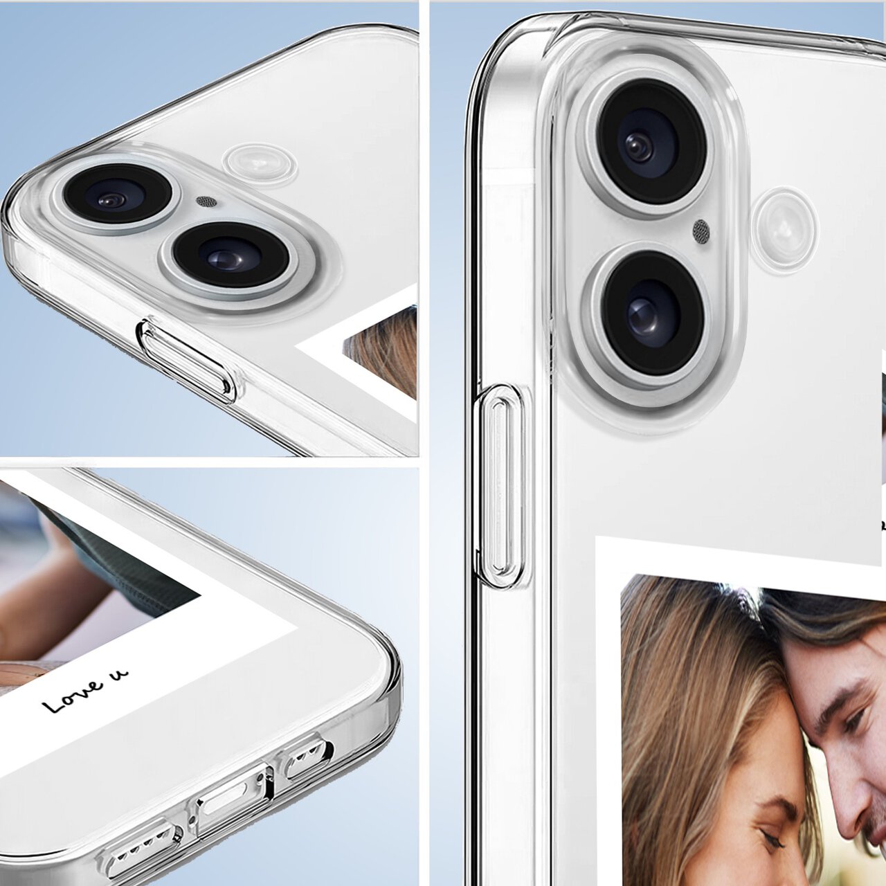 Etui do iPhone 16, Polaroid z własnym zdjęciem, upominek na prezent, przeźroczyste