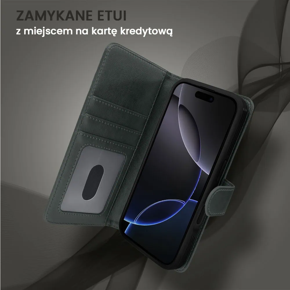 Etui do iPhone 16 Pro Max 3w1 Magsafe Double Book, zestaw etui oraz kabura z podstawką, czarne