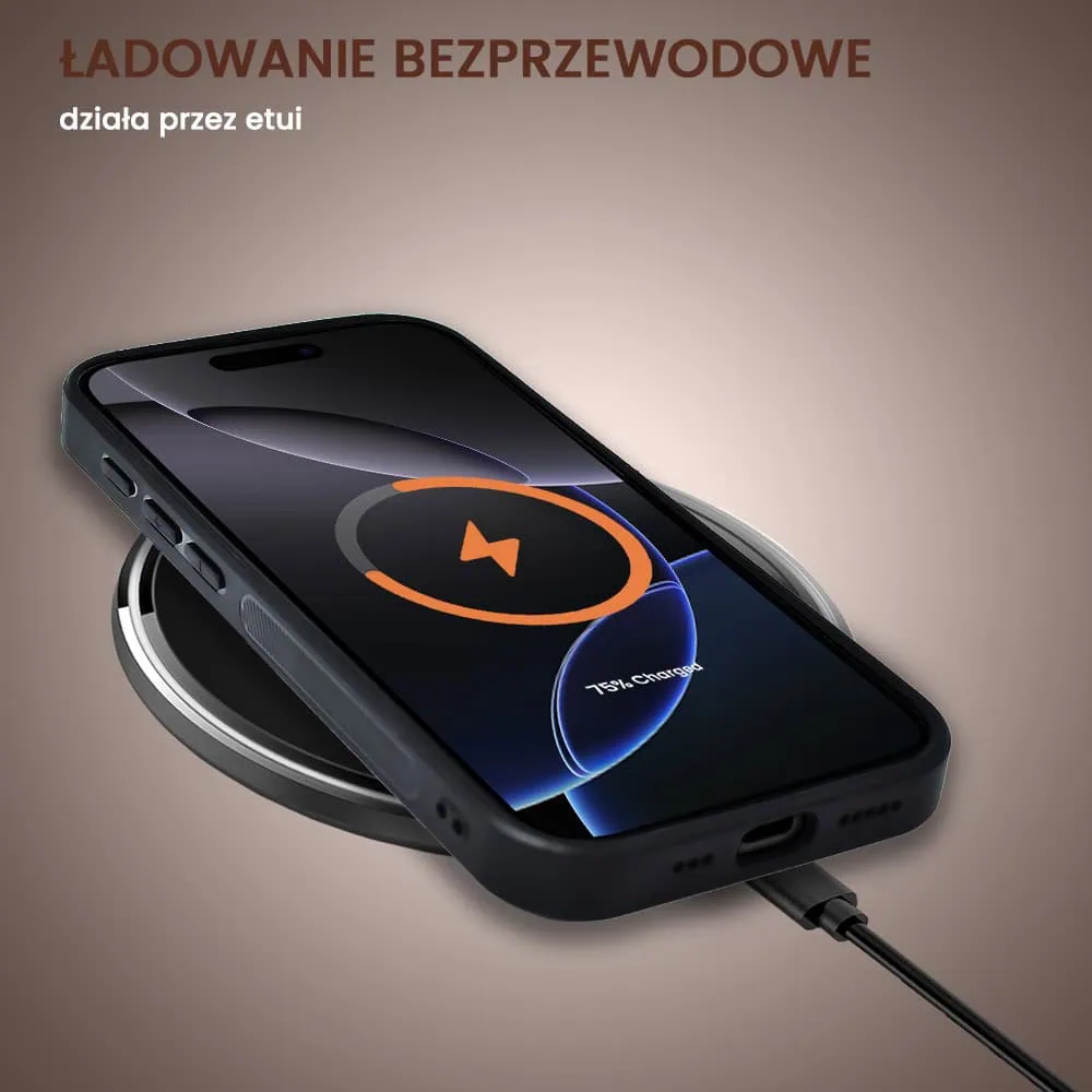 Etui do iPhone 16 Pro Max Alcantara Magsafe Cover, przyjemne w dotyku, brązowe