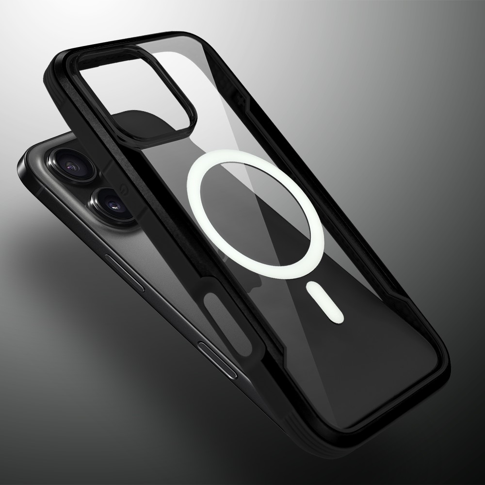 Etui do iPhone 16 Pro Max AluHybrid z MagSafe, twardy tył z metalowym wzmocnieniem, czarne