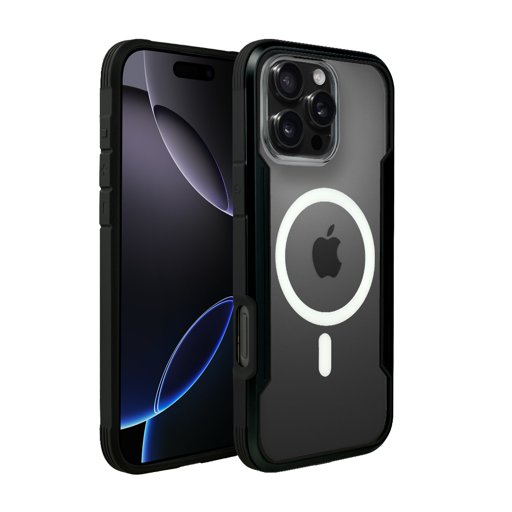 Etui do iPhone 16 Pro Max AluHybrid z MagSafe, twardy tył z metalowym wzmocnieniem, czarne