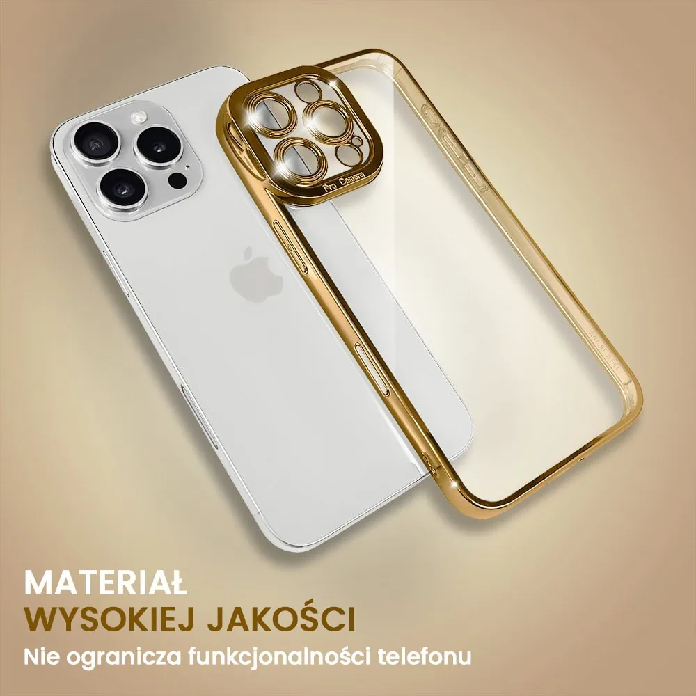 Etui do iPhone 16 Pro Max Camera High PRO z osłoną kamery, czerwone złoto