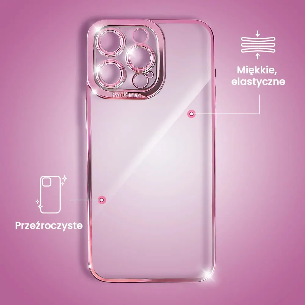 Etui do iPhone 16 Pro Camera High PRO z osłoną kamery, różowe złoto