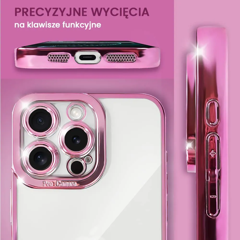 Etui do iPhone 16 Pro Camera High PRO z osłoną kamery, różowe złoto