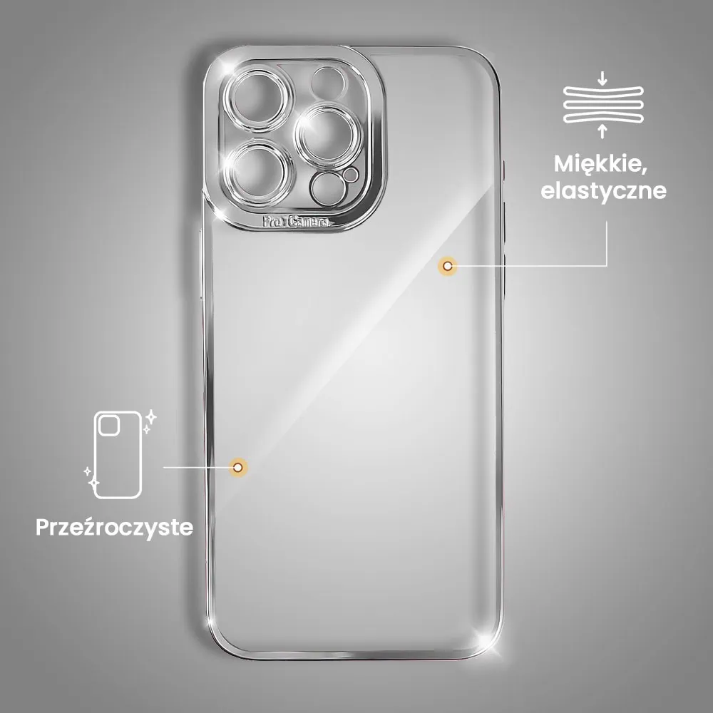 Etui do iPhone 16 Pro Camera High PRO z osłoną kamery, srebrne