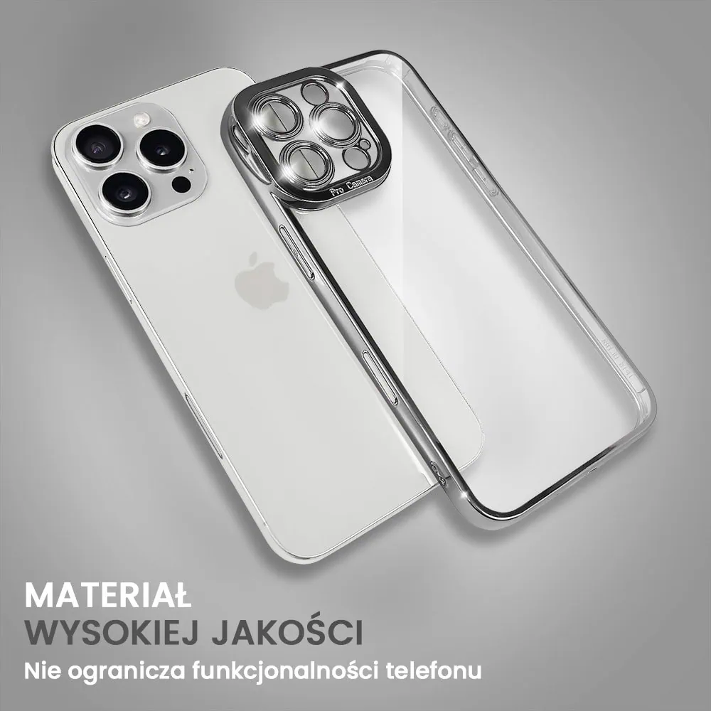 Etui do iPhone 16 Pro Camera High PRO z osłoną kamery, srebrne