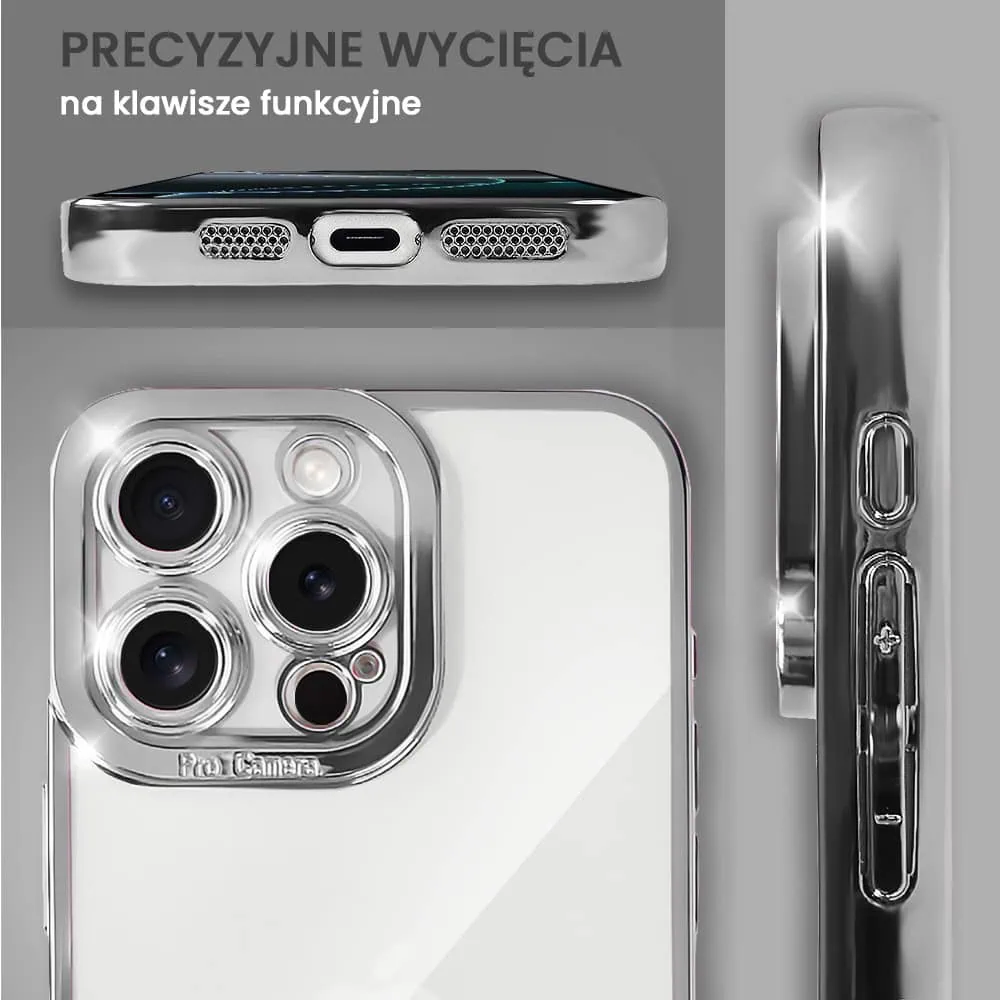 Etui do iPhone 16 Pro Camera High PRO z osłoną kamery, srebrne