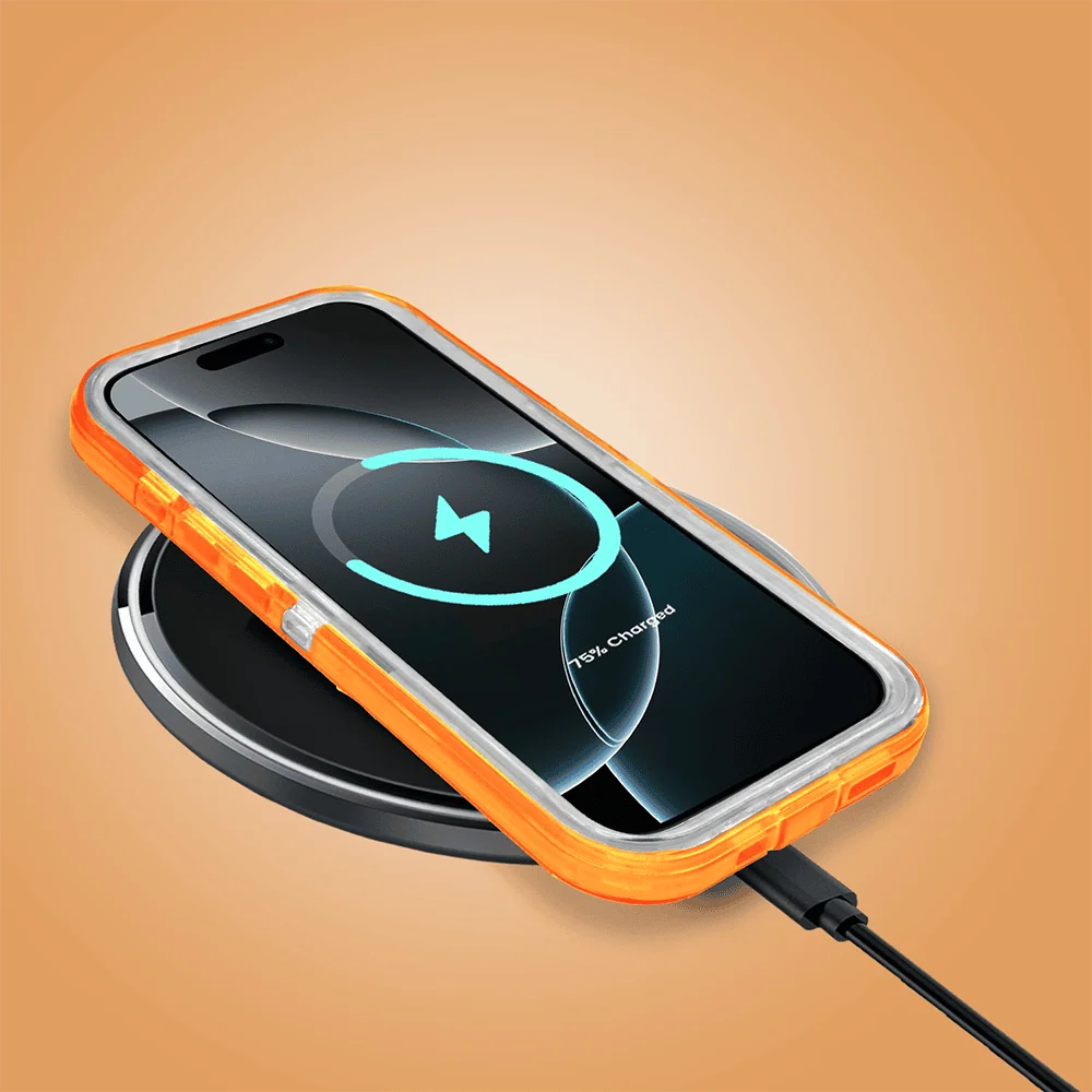 Etui do iPhone 16 Pro Crystal Armor Magsafe, Anti-Drop pancerne 3w1, ognisty opal